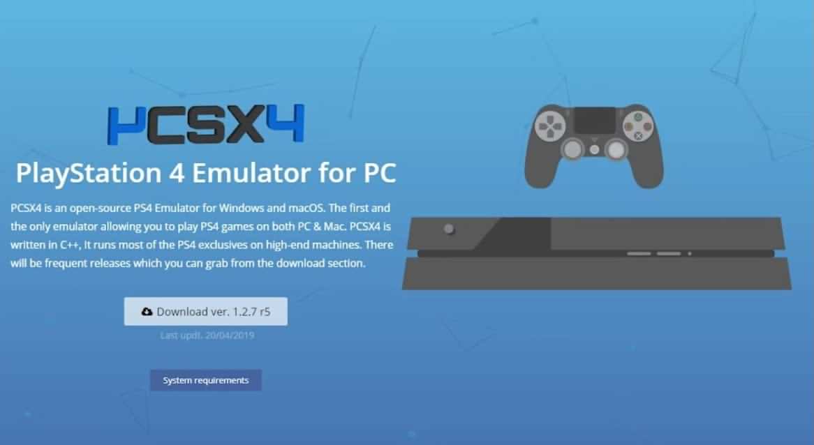 شبیه ساز PCSX4 برای اجرای بازی های PS4